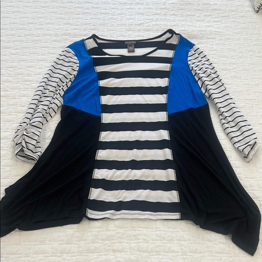 Black & White Stripe & Color block tunic.